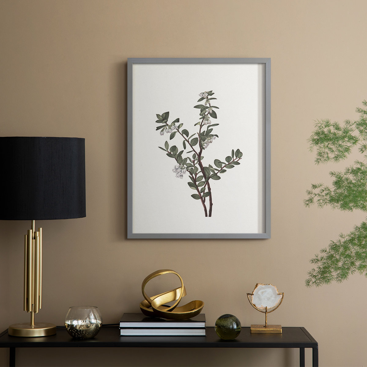 ❁181881❁ Winston Porter Vintage Floral Print CLXVII Framed Print - Solid